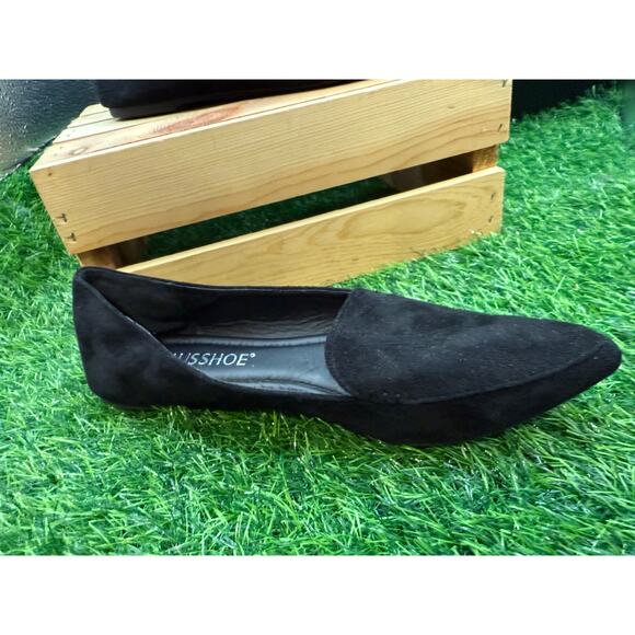 Musshoe-Black-Pointed Flats- Size 9W - Picture 3 of 10